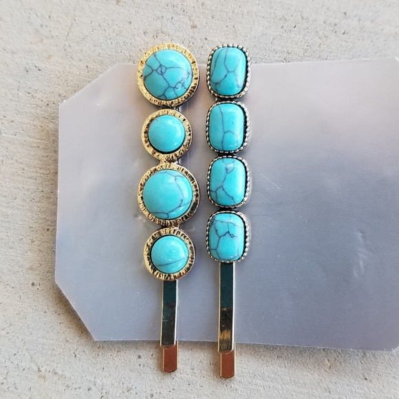 Turquoise Bobby Pins - Picture 2 of 3